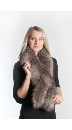 Crystal fox fur scarf